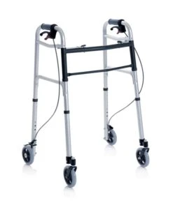 MORETTI - Mopedia - Deambulatore Pieghevole Con 2 Ruote Piroettanti E 2 Fisse Con Freno Azionabile A Mano Regolabile In Altezza