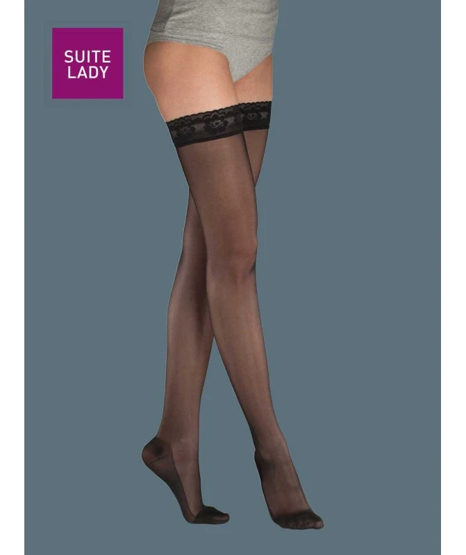 Ro+Ten - Linea Suite Lady - Calze Di Sostegno In Maglia A Rete, 140 DEN, 15-18mmHg - Calza Coscia Autoreggente 2 Ro+Ten - Linea Suite Lady - Calze Di Sostegno In Maglia A Rete, 140 DEN, 15-18mmHg - Calza Coscia Autoreggente - immagine 2