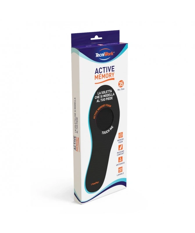 TecniWork - Active Memory - Soletta In Memory Foam (1 Paio) 2 TecniWork - Active Memory - Soletta In Memory Foam (1 Paio) - immagine 2