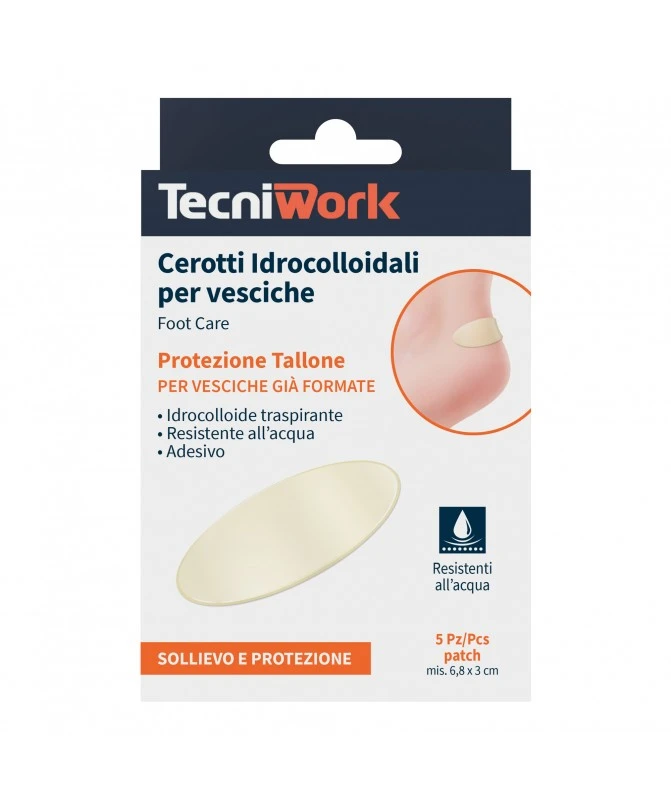 TecniWork - Cerotti Idrocolloidali Per Vesciche Del Tallone 5 Pz 3 TecniWork - Cerotti Idrocolloidali Per Vesciche Del Tallone 5 Pz - immagine 3